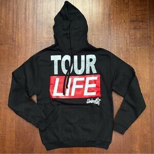 Umbrella Clothing Black and Red “Tour Life” Unisex Hoodie, Size Small